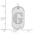 thumbnail image 3 of Auriga Fine Jewelry 14K White Gold Letter G Initial Dog Tag Pendant for Women(L- 24.6 mm, W- 13.19 mm), 3 of 4