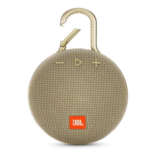 JBL Clip 3, Desert Sand - Altavoz Bluetooth resistente al agua, duradero y portátil - Hasta 10 horas de reproducción - Incluye altavoz con cancelación de ruido y transmisión inalámbrica