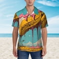 thumbnail image 2 of Pofeuu Melting Banana Fantasy Print Hawaiian Shirt for Men Sleeves Casual Button Down Summer Beach Dress Shirts T-Shirts,X-Large, 2 of 7