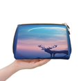 thumbnail image 5 of Bingfone Night Sky Elk Print Leather Makeup Bag, Portable Hand-held Zipper Female Cosmetic Bag Toiletry Bag, Suitable for Home and Travel, 5 of 6