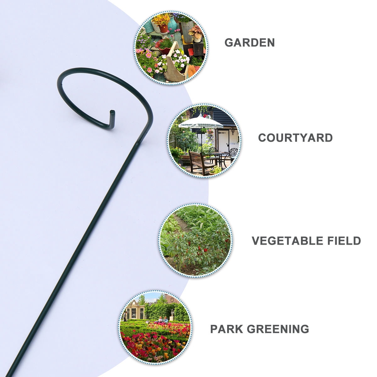 LOLIPPYY 10-Pack Metal Plant Supports with Elegant and Simple Design for Garden and Indoor Plants