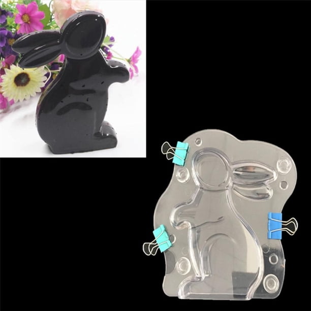 Molde de conejito de Pascua 3D, herramientas para hornear chocolate, dulces, pasteles, gelatina, molde antiadherente para bricolaje para decoración de Pascua