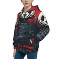 thumbnail image 2 of Pofeuu Red Black Eastern Panda Warrior Print Teenage Zipper Hoodie Sweatshirts Hooded Casual Jackets With Pocket For Boys Girls-Small, 2 of 6