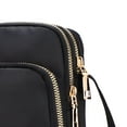 thumbnail image 6 of GASTROPOD Cross Body Bag Women Nylon,Ladies Purse Mini 3 Layer Zipper Shoulder Wallet Bag Black, 6 of 7