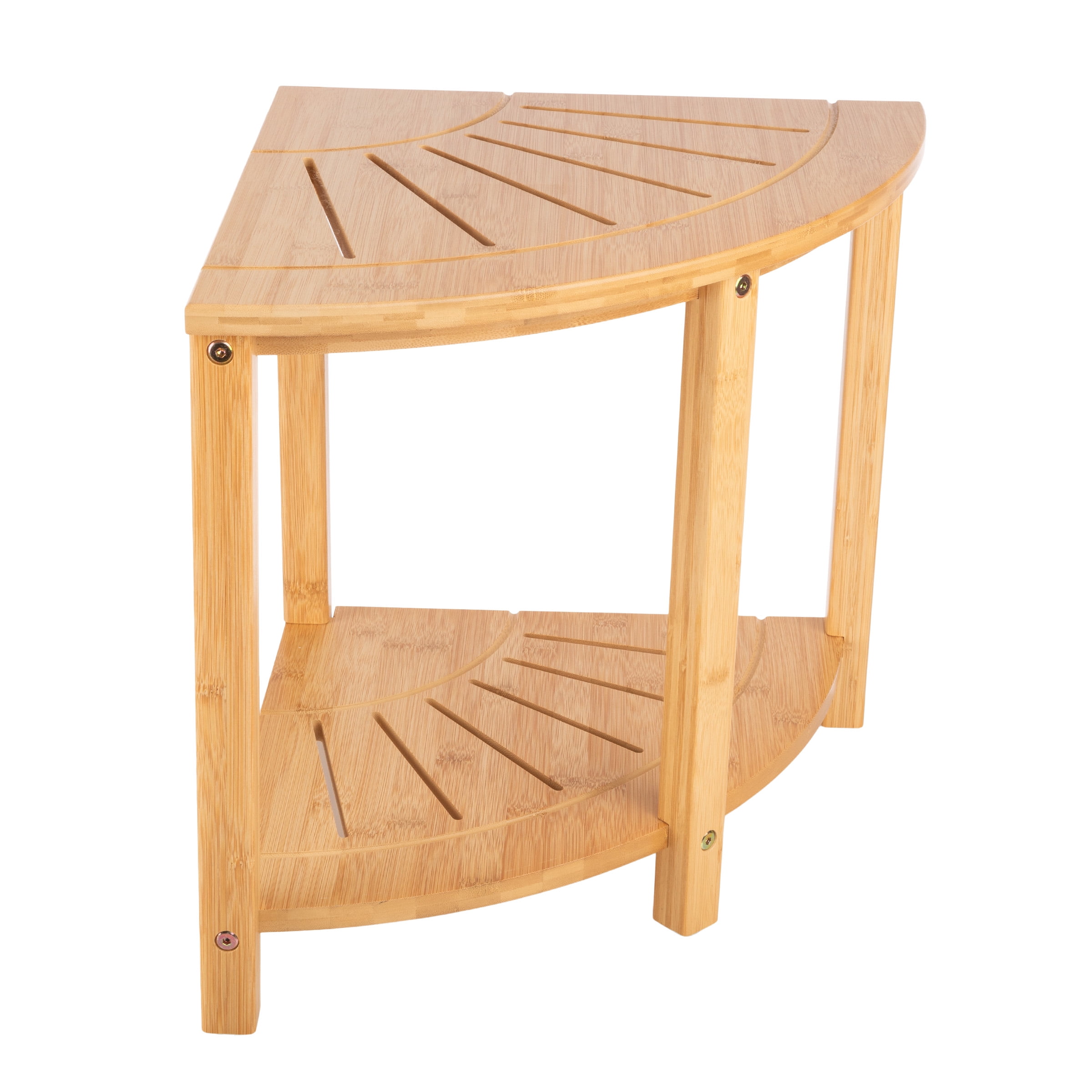 Lavish Home Water Resistant Corner Shower Bench for Inside Shower (Natural)
