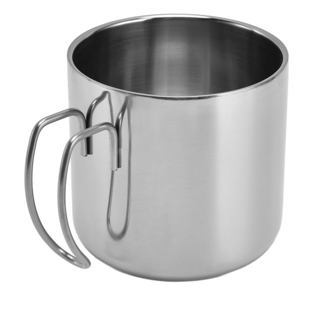 Stainless Steel Coffee Mug 400ml, Handle Design Simple Stylish for Home Office Restaurant Portable Water Cup