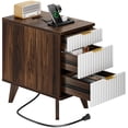 thumbnail image 4 of Biemlerfn End Table with Charging Station, Narrow Side Table for Living Room, Sofa Side Table with 3 Drawer and Storage Cabinet, Small Nightstand for Home Office, 4 of 8