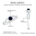 thumbnail image 6 of Rosec Jewels Natural Black Opal Engagement Ring with Diamond - Designer Ring for Women - AAA Quality - with Jewelry Box, 925 Sterling Silver, US 4.00, 6 of 10