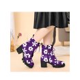 thumbnail image 4 of BLISSFUL STEP Women's Printed Platform Block Heel Combat Boots Purple 8, 4 of 8