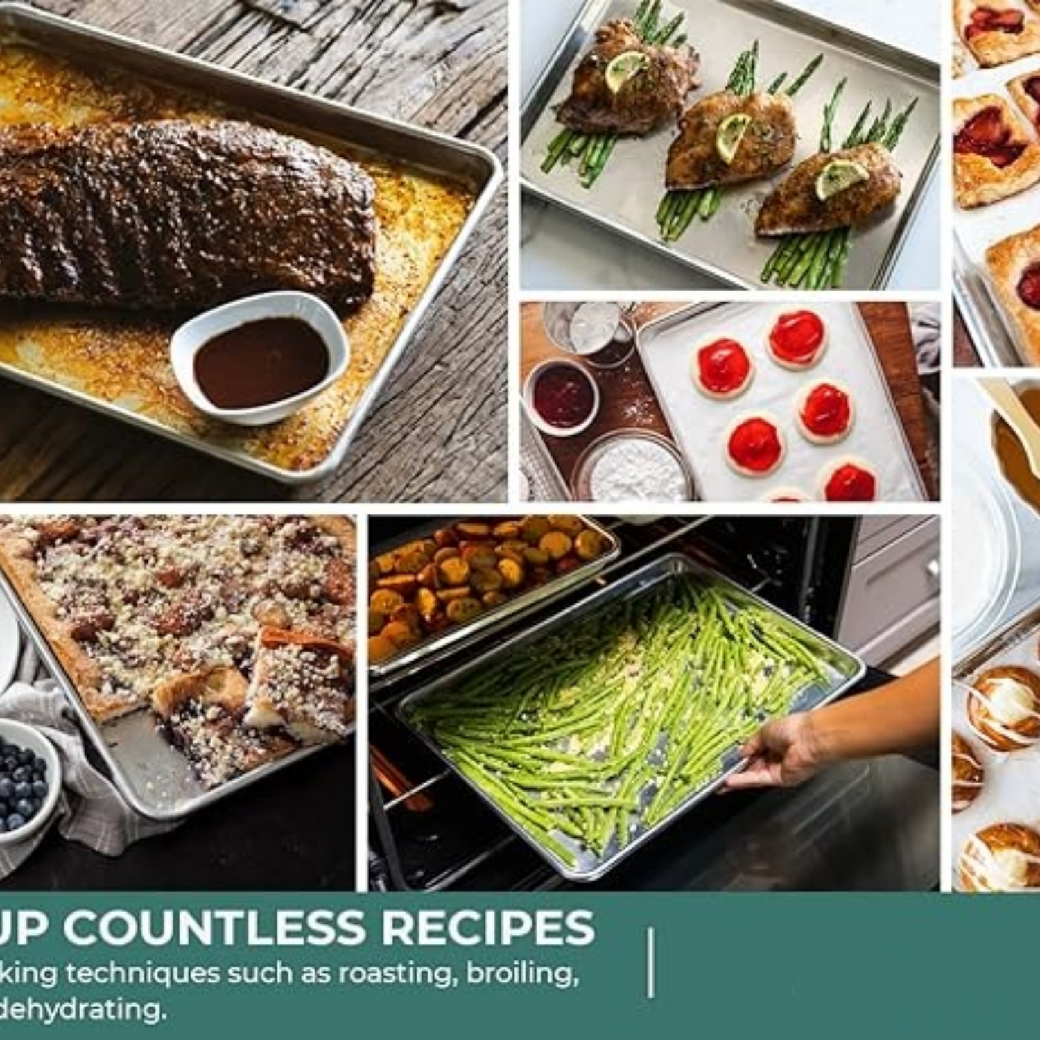 Quality Cookie Sheet Pan - 4 Pack Aluminum Half Sheet Baking Pan  Home Living - This 18x13 Baking Sheet Set is Rust & Warp Resistant, Heavy Duty, of Thick Gauge