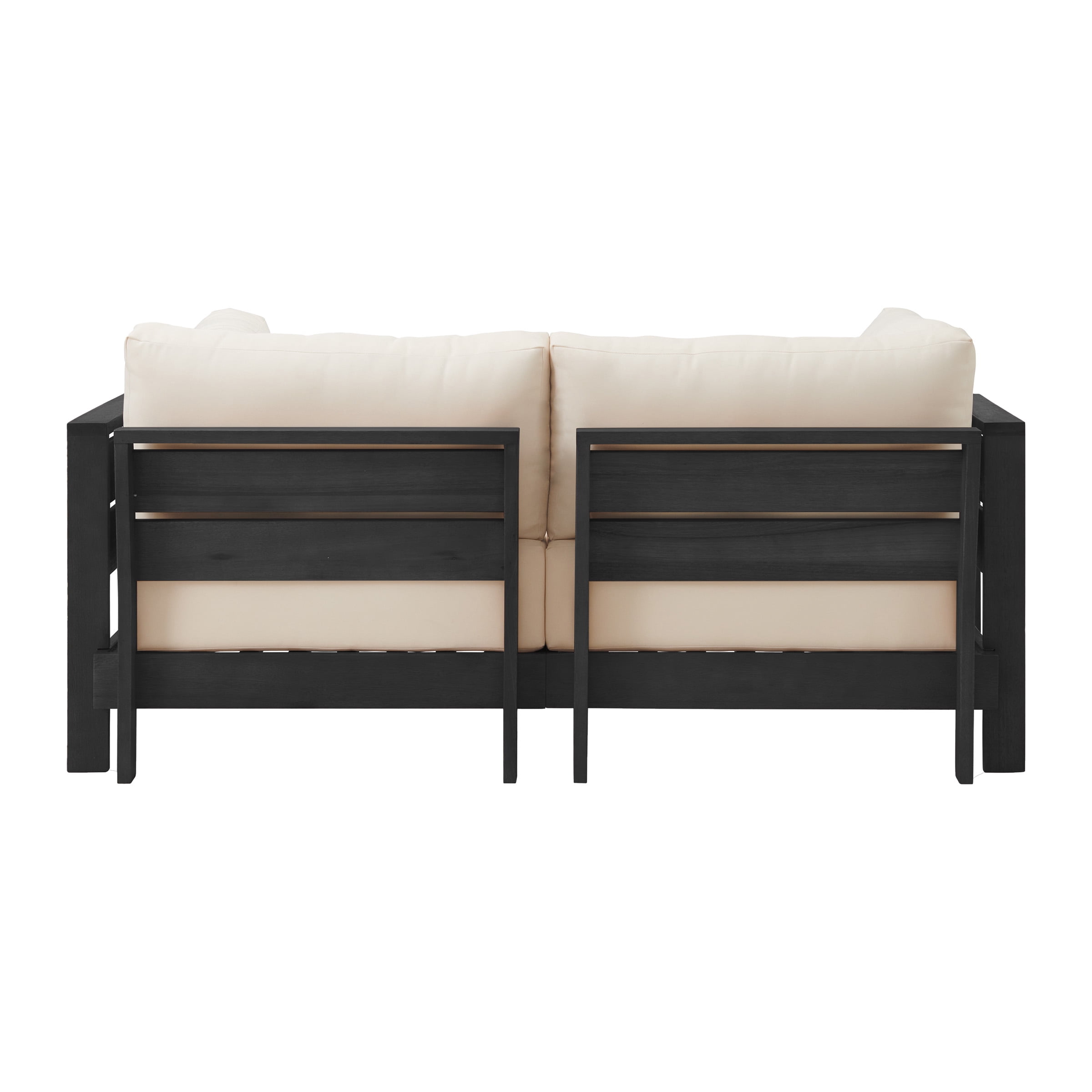 Alaterre Furniture Barton Outdoor Patio Loveseat - Eucalyptus Wood Loveseat (Black)