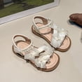 thumbnail image 4 of Eltusu Girls Sandals with Strap, Soft Sole No Slip Princess Open Toe Summer Sandals Beige Size 11.5(Little Kids), 4 of 7