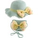 thumbnail image 2 of 52-54 cm circunferencia del sombrero sombrero de paja de encaje con lazo de verano para niños y conjunto de bolsa de paja lindo sombrero para el sol de salida, 2 of 6