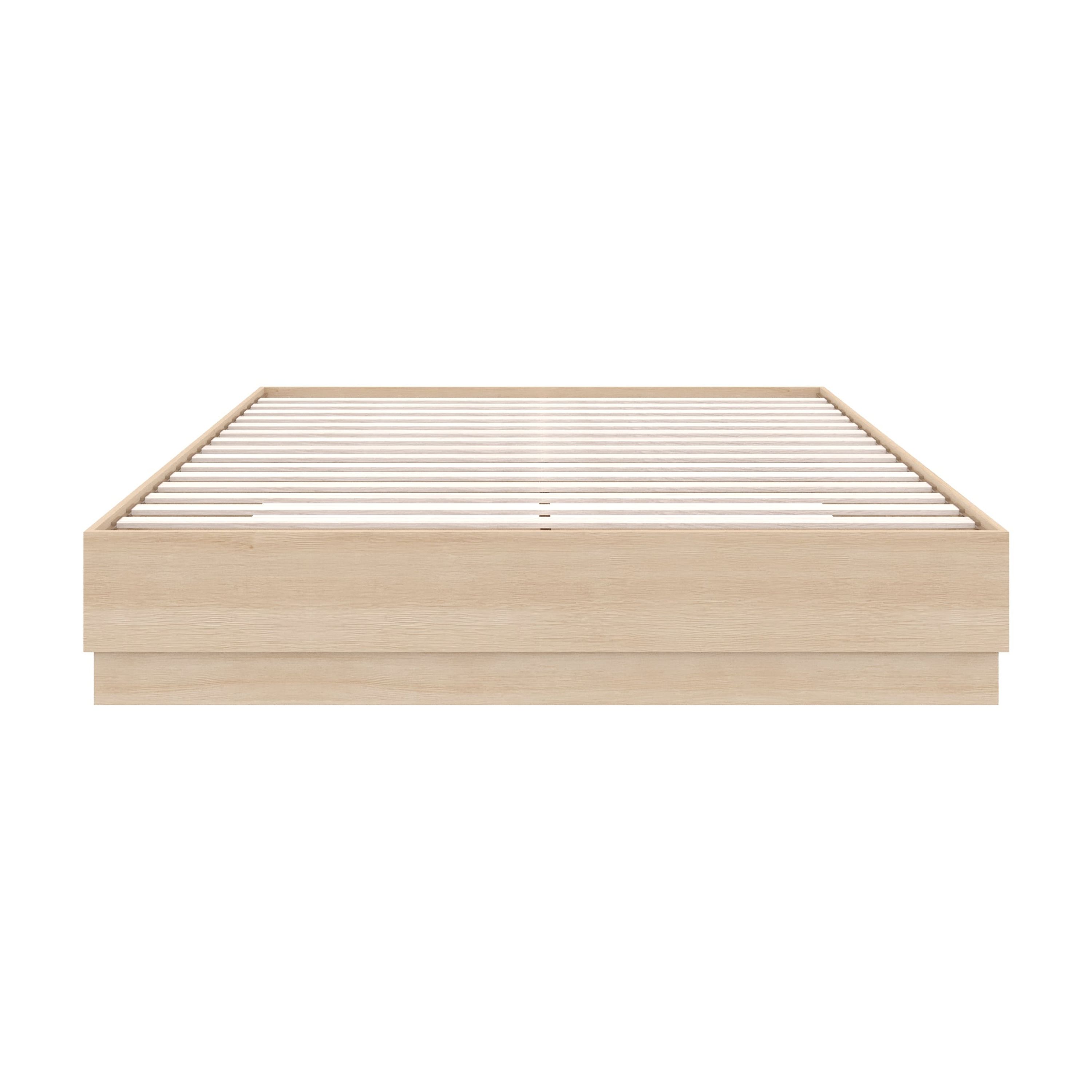 Nexera Milano Full Platform Bed Frame, Natural Blonde Oak