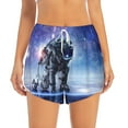 thumbnail image 2 of Xecao's Astronauts Start Running for a double-layer running short for women, perfect for gym, tennis, and more, featuring a convenient pocket., 2 of 9