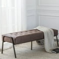 thumbnail image 5 of Venturi PU Leather Tufted Bench - Devore Brown, 5 of 6