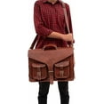 thumbnail image 2 of Rajeriya-18 Inch Handmade Leather Messenger Office Cross body Laptop Briefcase Computer College Satchel Bag for Men and Women, 2 of 5