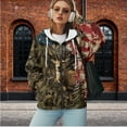 thumbnail image 4 of Garronmavis US Flag Deer Womens Fashion Tops Hoodies Versatile Comfy Women Full Zip Up Oversized Sweatshirts Washable Elastic Long Sleeve Outerwear Winter Outfit with Pocket, 4 of 7