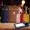 thumbnail image 4 of Simple Passport Holder And Luggage Tag Leather Travel Sets Couple Passport Cover, 4 of 8