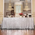 thumbnail image 1 of GFDYREE Sequin Tablecloth, Wedding, Table Topper, Rectangular, 90"x132", Silver, 1 of 6