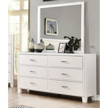 Furniture Of America Bevan 6 Drawer Dresser With Mirror White Walmart Com Walmart Com