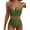 Green, variant on Bikinis for Women High Waisted Bathing Suits Two Piece Textured O Ring Swimsuits Swimming Color Block Bathing Suits Swimwear