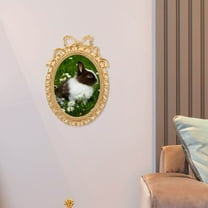 MLINS Oval Resin Photo Frame with Bowknot Vintage Style Photo Frame for Home Decor Wall Mountable Frame Tabletop Display Picture Frame Bedroom Decoration