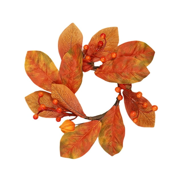 Candle Garland, Artificial Maple Leaf Candle Rings, for Cafe Bar Farmhouse Party