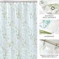 thumbnail image 4 of iDesign Waterproof PEVA Shower Curtain, Leaves, Blue Green/Frost, 4 of 6