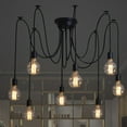 thumbnail image 3 of Classic Spider pendent Lamps, Ajustable DIY Ceiling Spider Light E26, Rustic Chandelier, Industrial Hanging Light Dining Hall Bedroom Hotel Decoration, 8 Arms(Each with 1.3m Wire), 3 of 8