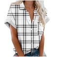 thumbnail image 2 of Puntoco Liquidación de blusas cortas para mujer Blusas casuales regulares estampadas de manga corta para mujer, 2 of 5