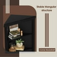 thumbnail image 6 of Furmax Corner Bookcase with Storage, Corner Bookshelf Stand Storage Rack for Living Room, Home Office, Kitchen, Small Space,Black, 6 of 7