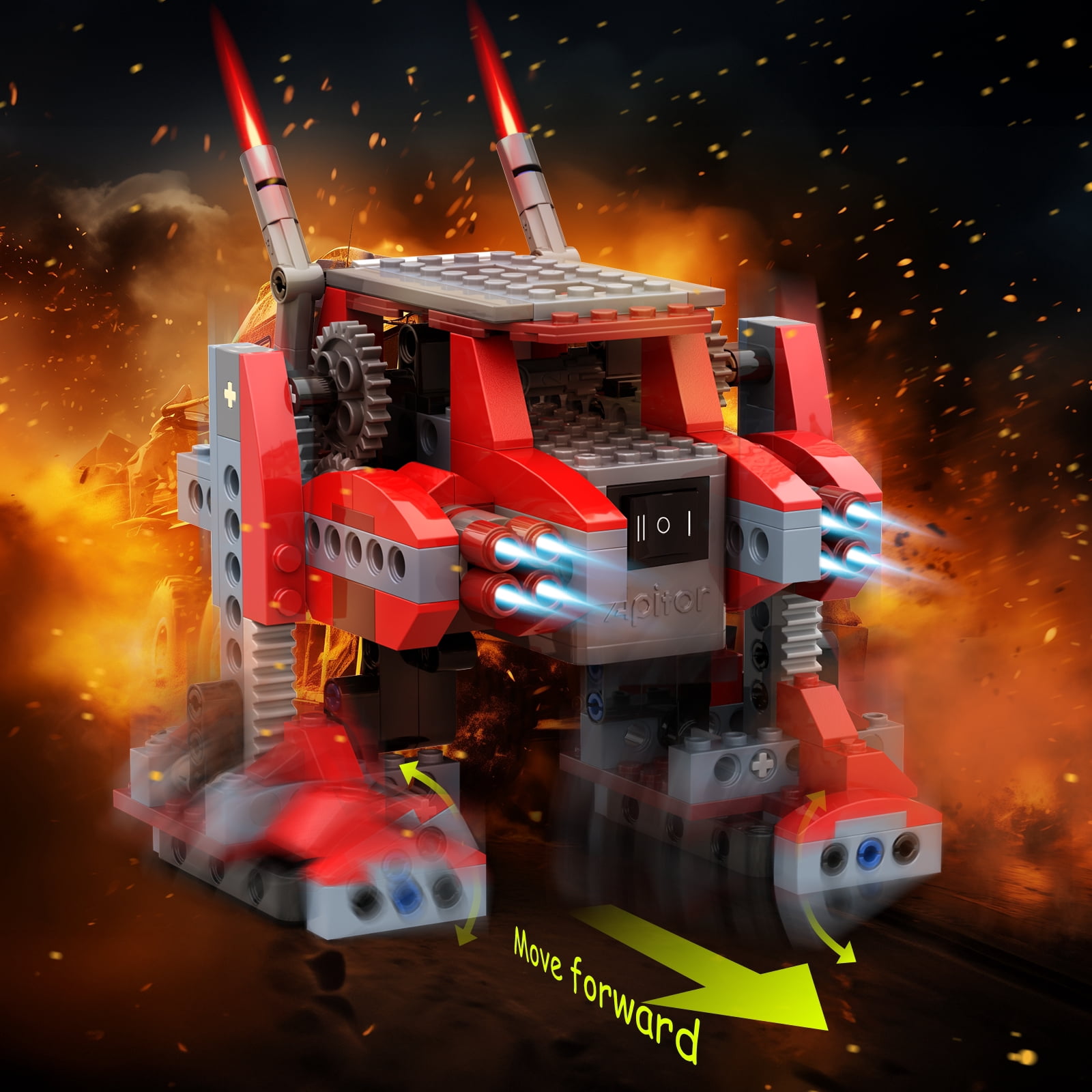 Apitor Robot B STEM Toys 8 in 1 Electric Monster Truck Car Building Kit Educational 240 Pieces for Kids 6-12 Years Old