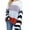 Gray, variant on IROINNID Womens Sweater Round Neckline Pullover Sweater Stripes Loose Mid-Length Long Sleeve Matching Tops Knitted Sweater