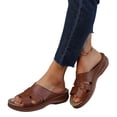 thumbnail image 2 of longantii Women's Orthopedic Platform Sandals, 2026 Summer Comfortable Slip-On Open Toe Wedge Slides, Arch Support Cushioned Walking Shoes for Casual Daily Brown, 2 of 4