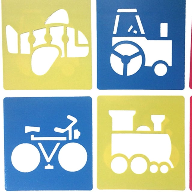 VONKY Children drawing Pattern with Different Shape Environmental PP Painting Stencil for School Project