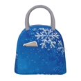 thumbnail image 1 of Easygdp Blue Christmas With Snowflakes Bolsa de Almuerzo Insulada Grande, Forro de Aluminio, Diseño Espacioso, a Prueba de Fugas, Ideal para Trabajo, Picnics, Viajes y Actividades al Aire Libre, 1 of 6