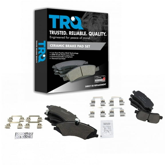 TRQ Ceramic Brake Pads Fits 2010-2016 Land Rover LR4 BFA20310