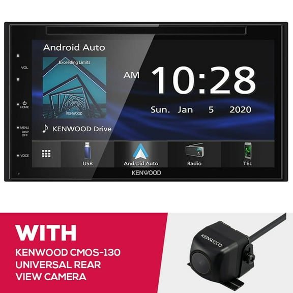 New Kenwood DDX5707S 6.8 Inch DVD Receiver and CMOS-130 Universal Rear View Camera