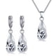 thumbnail image 4 of Conjunto de collar y pendientes, sencillo y moderno collar de pendientes de plata para bodas, aniversarios y fiestas, 4 of 10