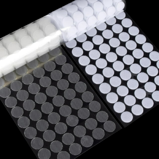 Yhmxh 1000 Pcs (500 Pairs) Self Adhesive Dots, Hook and Loop Dots 0.59 Inch Diameter White Double Sided Sticky Dot, Round Circle Sticky Sticker Dots for Poster Picture Office Home DIY Arts Crafts