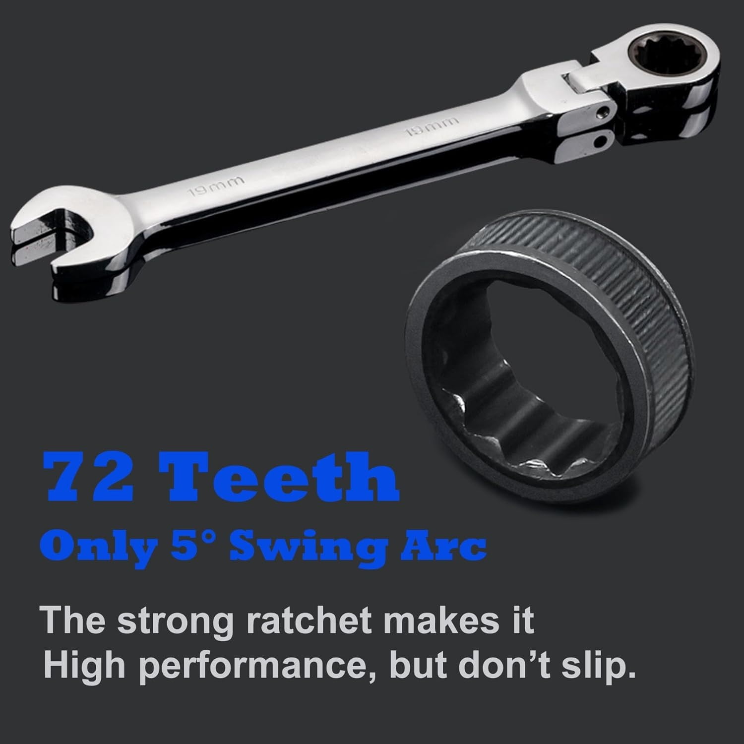 Flexible Ratchet Wrench Set 12pcs 8-19mm Spanner Gear Ring Ratcheting Combination Flexi Wrench Kit Metric Flex Head