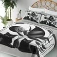 thumbnail image 3 of Ambesonne Cat Fitted & Top Sheet Set with Sham, Mid Century Modern Boho Kitties, Pale Grey Charcoal Grey, 3 of 5