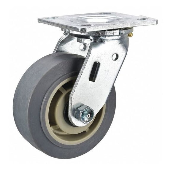 Manufacturer Varies Plate Caster,Swivel,Rubber,7 1/4"H P21S-PRP060R-14-H7-EL