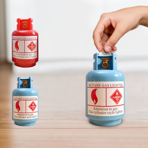 Tarro de Ahorros | Banco de dinero de plástico grande y pequeño | Organizador robusto de monedas de efectivo | Diseño único de botellas de gas | Acento de Decoración del Hogar | Interior espacioso