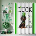 thumbnail image 3 of Shower Curtain, St. Patrick's Day Irish Luck Dog Waterproof Shower Curtain Set with Hooks for Bathroom Showers,Stalls and Bathtubs,48x72In White Back, 3 of 9