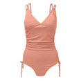 thumbnail image 2 of TEVEQ One Piece Swimsuit Women Tummy Control Swim Suits for Women 2025 Swimsuit for Women Solid Color Slimming Drawstring High Waist Swimsuit Rd3 L, 2 of 3