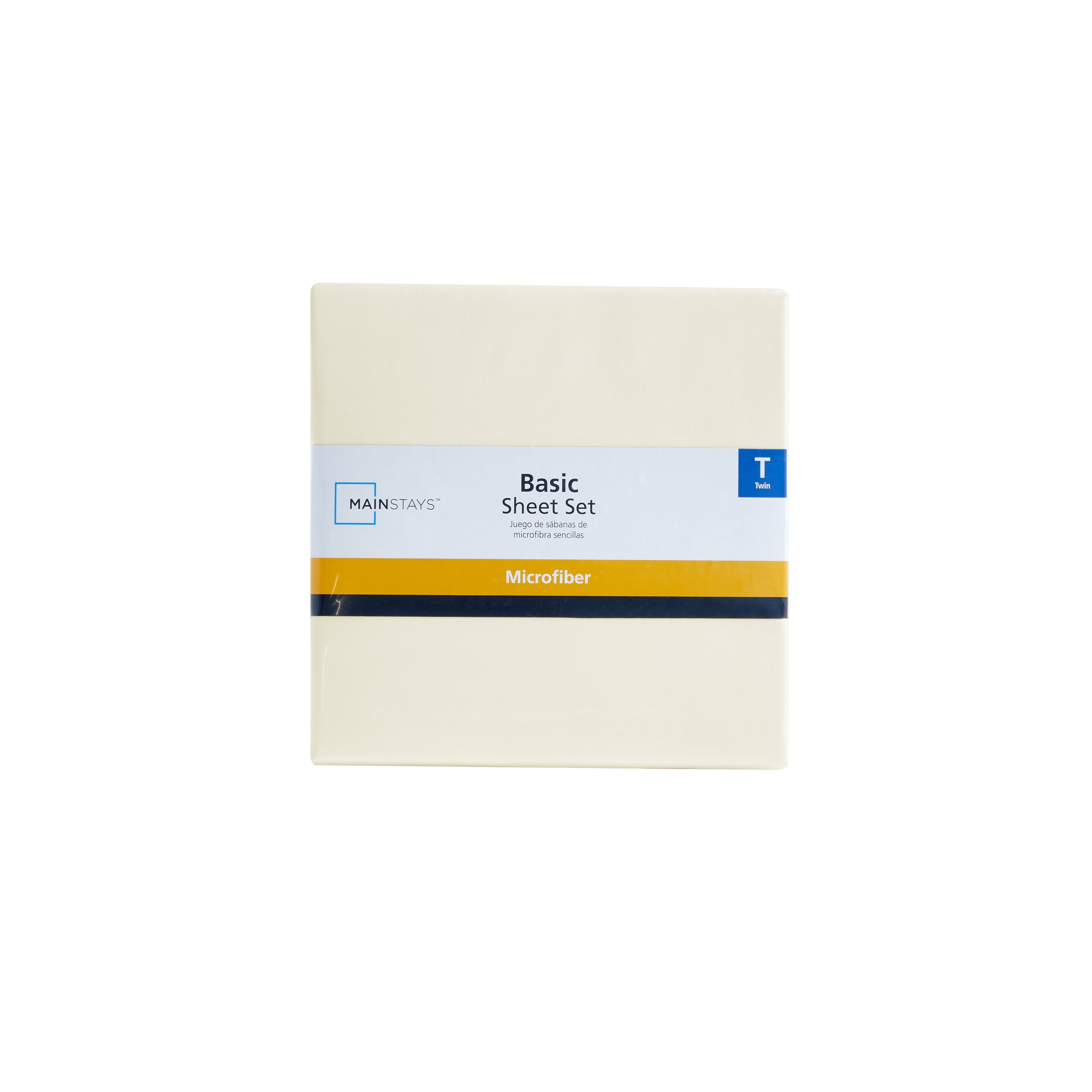 Mainstays Basic Value Microfiber Bed Sheet Set, Fresh Ivory, Twin, 3 Piece