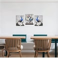 thumbnail image 5 of ZHONGYUTONG Peacock Canvas Wall Art 3 Piece Blue Peacock Painting Elegant Couple Animal Pictures Flower Vase Artwork for Bedroom Decor Framed (11.00" x 14.00" x 3PCS), 5 of 5
