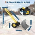 thumbnail image 2 of Garvee Heavy-Duty Wheeled 29W*16.5H" Snow Shovel, Metal Blade, 10" Wheels, Adjustable Angle/Height Handle, Black+Yellow, 2 of 6